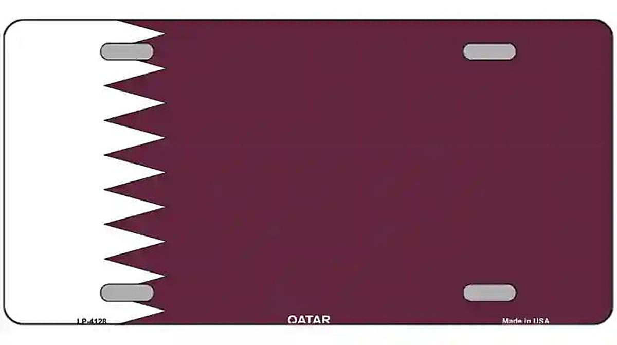Qatar Flag Metal Novelty License Plate