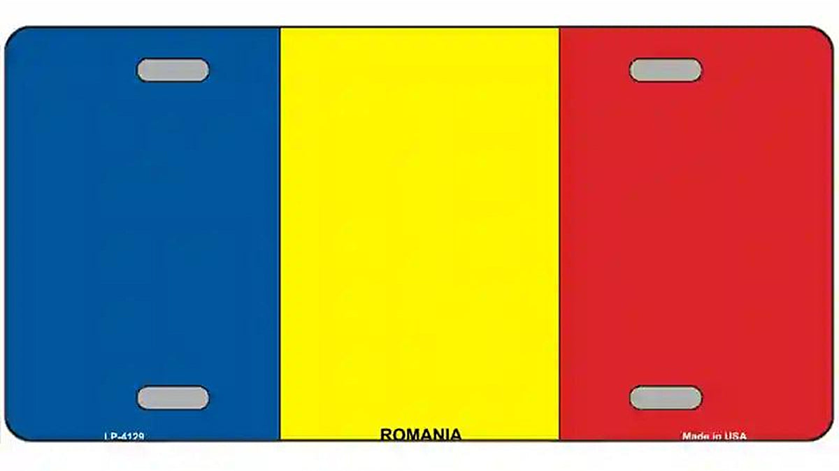 Romania Flag Metal Novelty License Plate