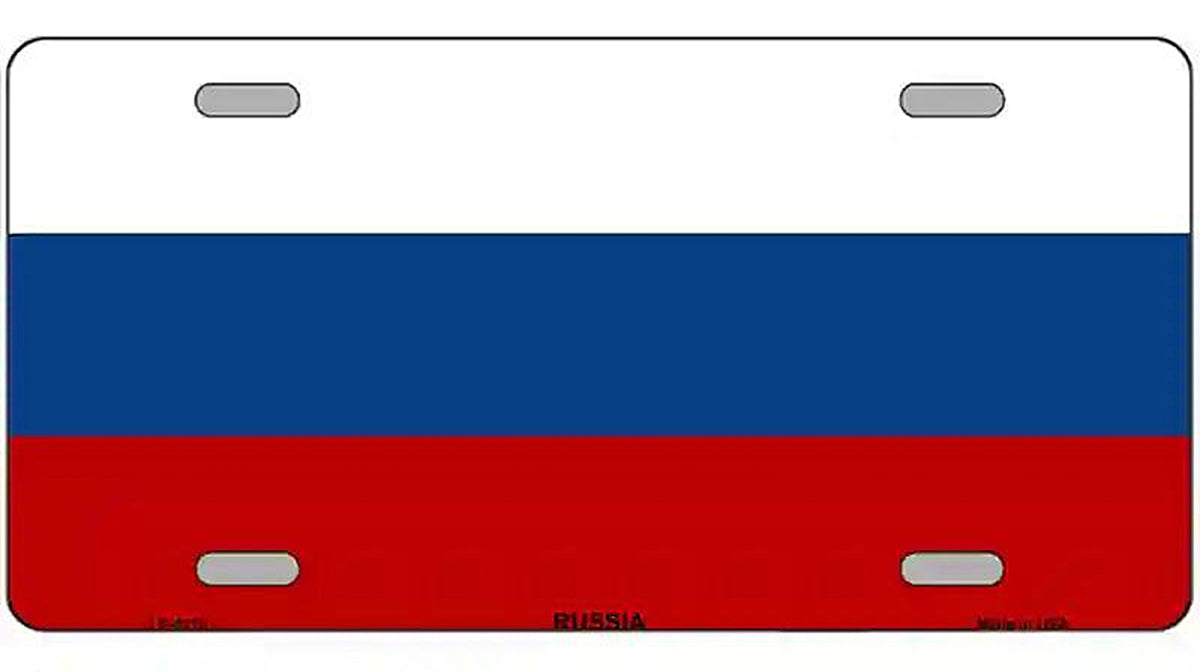 Russia Flag Metal Novelty License Plate