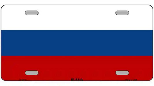 Russia Flag Metal Novelty License Plate