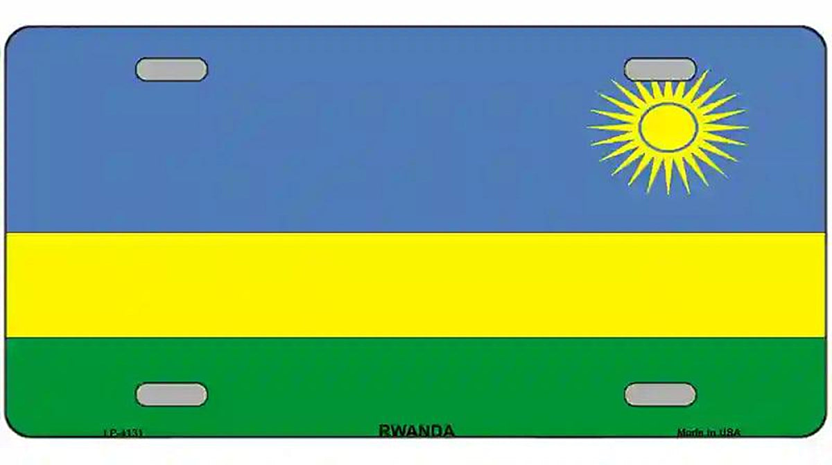 Rwanda Flag Metal Novelty License Plate