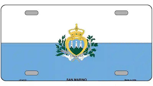 San Marino Flag Metal Novelty License Plate