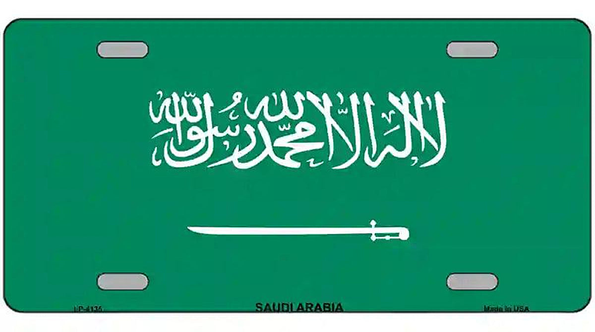 Saudi Arabia Flag Metal Novelty License Plate