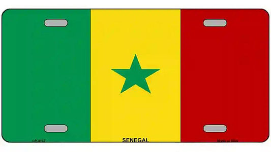 Senegal Flag Metal Novelty License Plate
