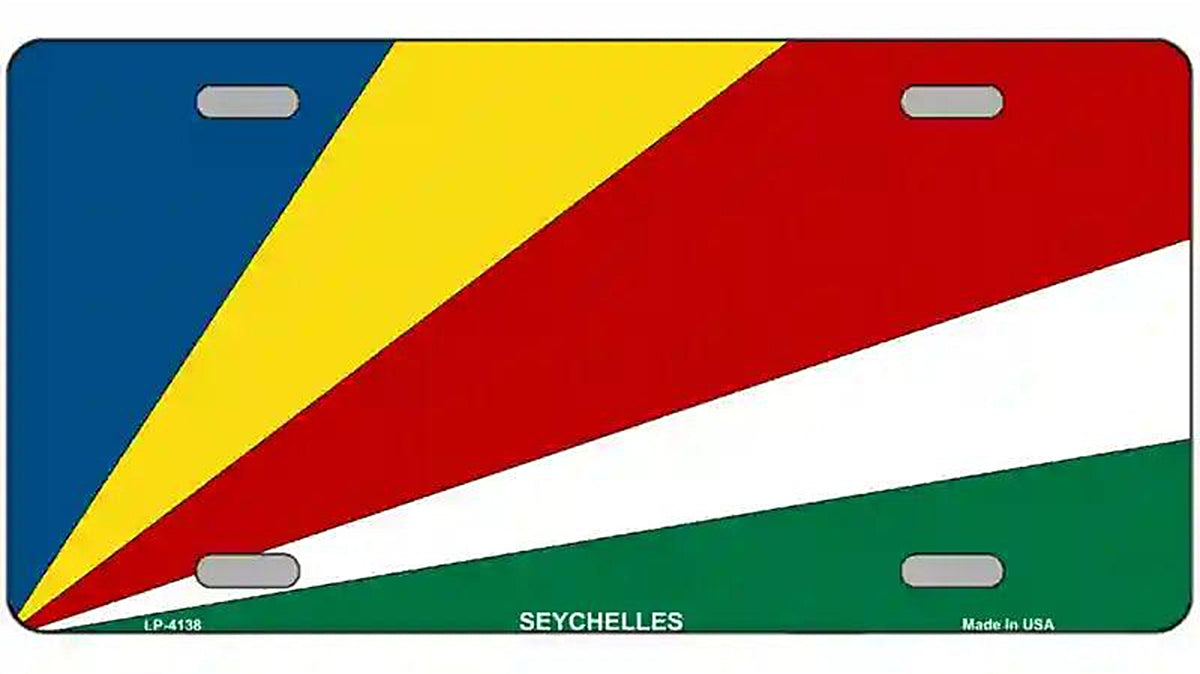Seychelles Flag Metal Novelty License Plate
