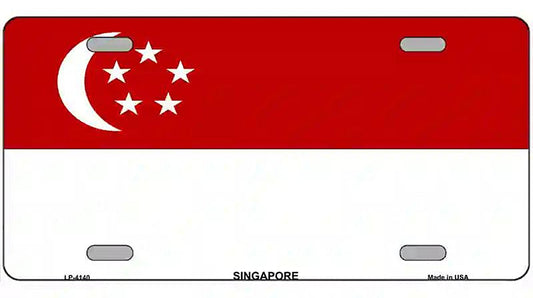 Singapore Flag Metal Novelty License Plate