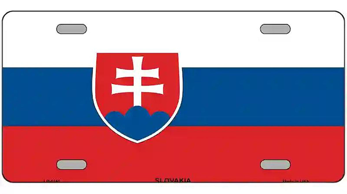 Slovakia Flag Metal Novelty License Plate