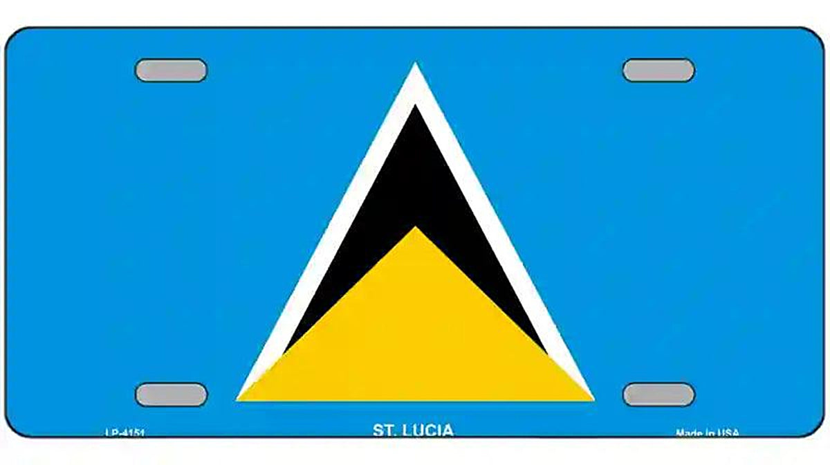St Lucia Flag Metal Novelty License Plate