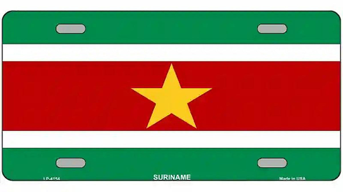 Suriname Flag Metal Novelty License Plate