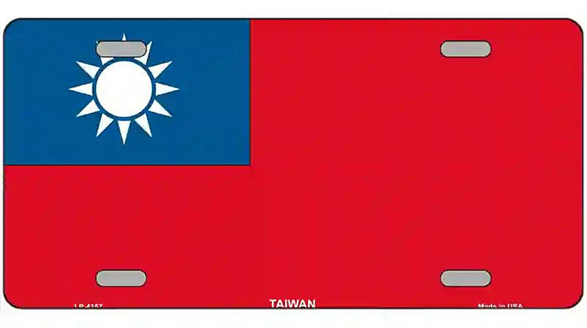 Taiwan Flag Metal Novelty License Plate