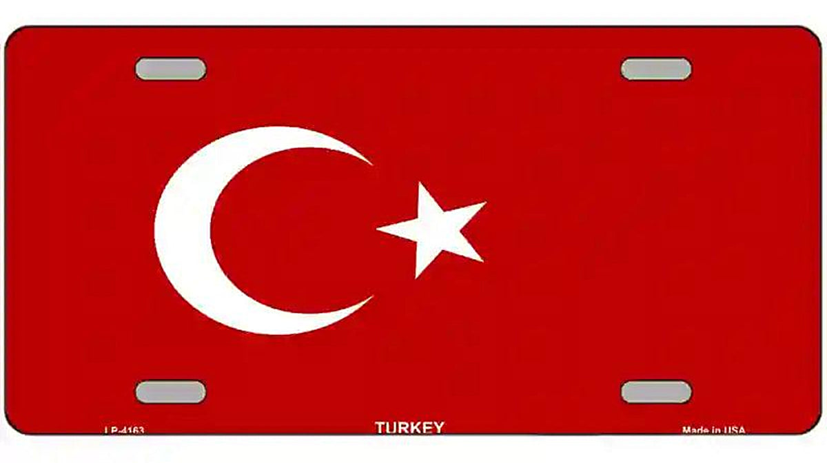 Turkey Flag Metal Novelty License Plate