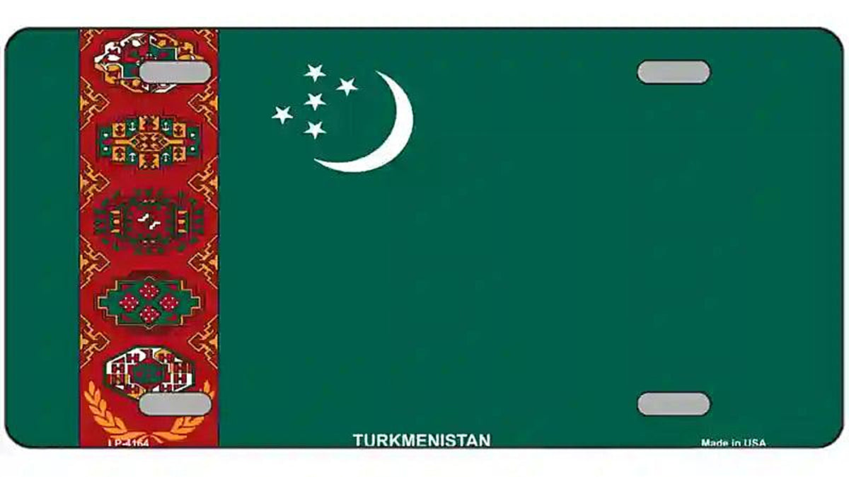 Turkmenistan Flag Metal Novelty License Plate