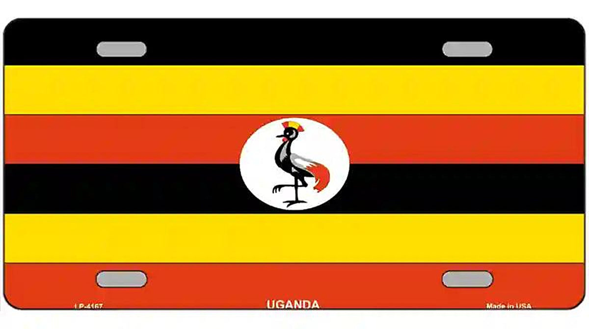 Uganda Flag Metal Novelty License Plate