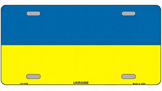 Ukraine Flag Metal Novelty License Plate