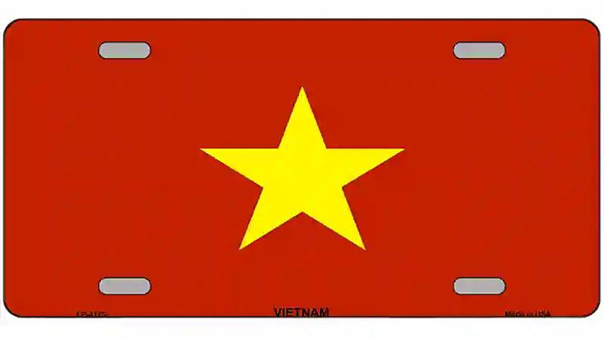 Vietnam Flag Metal Novelty License Plate