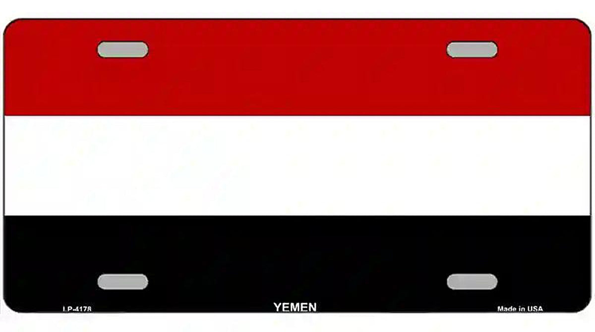 Yemen Flag Metal Novelty License Plate