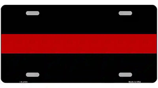 Thin Red Line Fire Metal Novelty License Plate