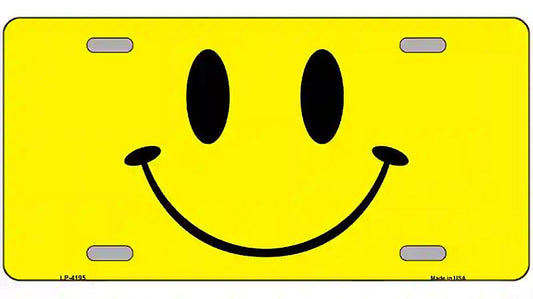 Happy Face Metal Novelty License Plate
