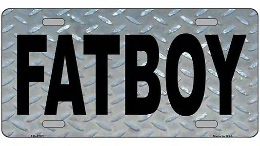 Fat Boy Diamond Metal Novelty License Plate