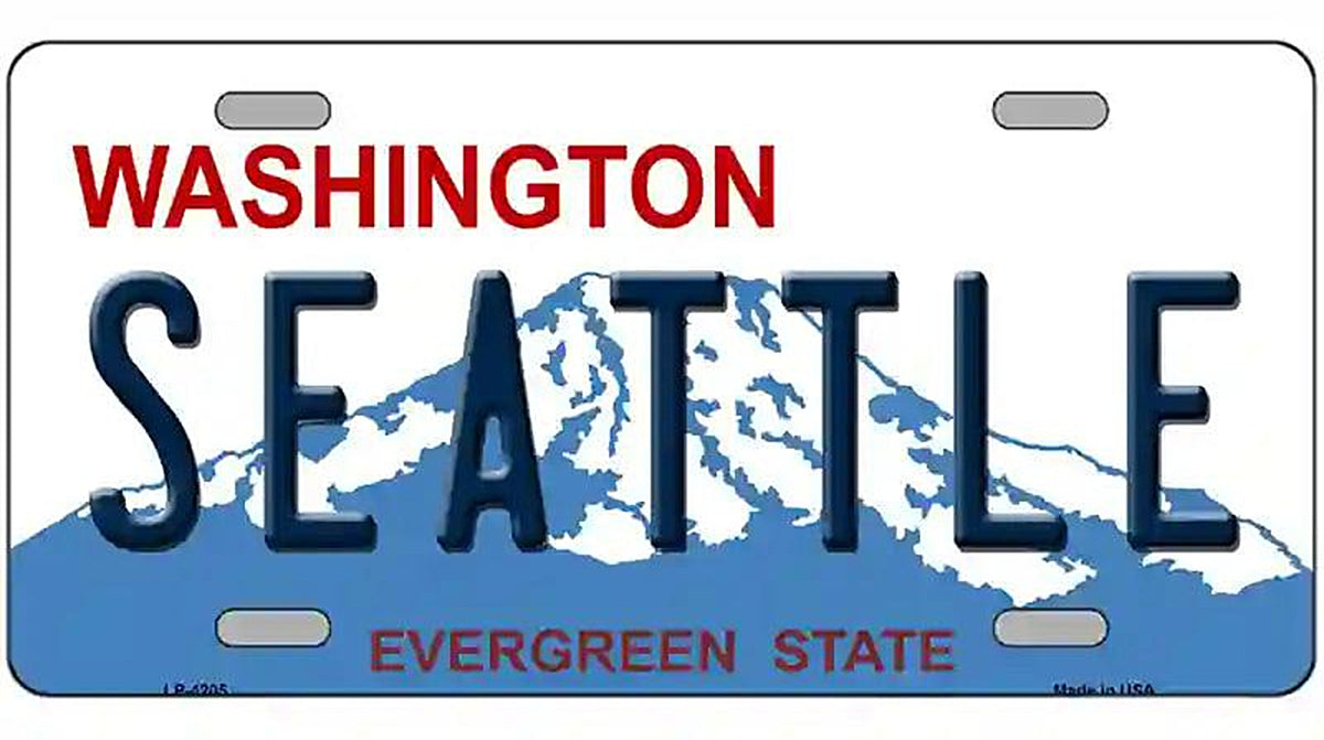 Seattle Washington Novelty Metal Novelty License Plate