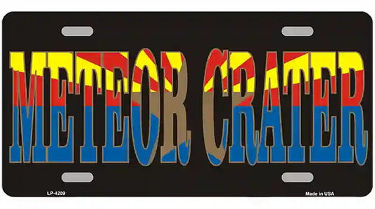 Meteor Crater Arizona Flag Novelty Metal License Plate
