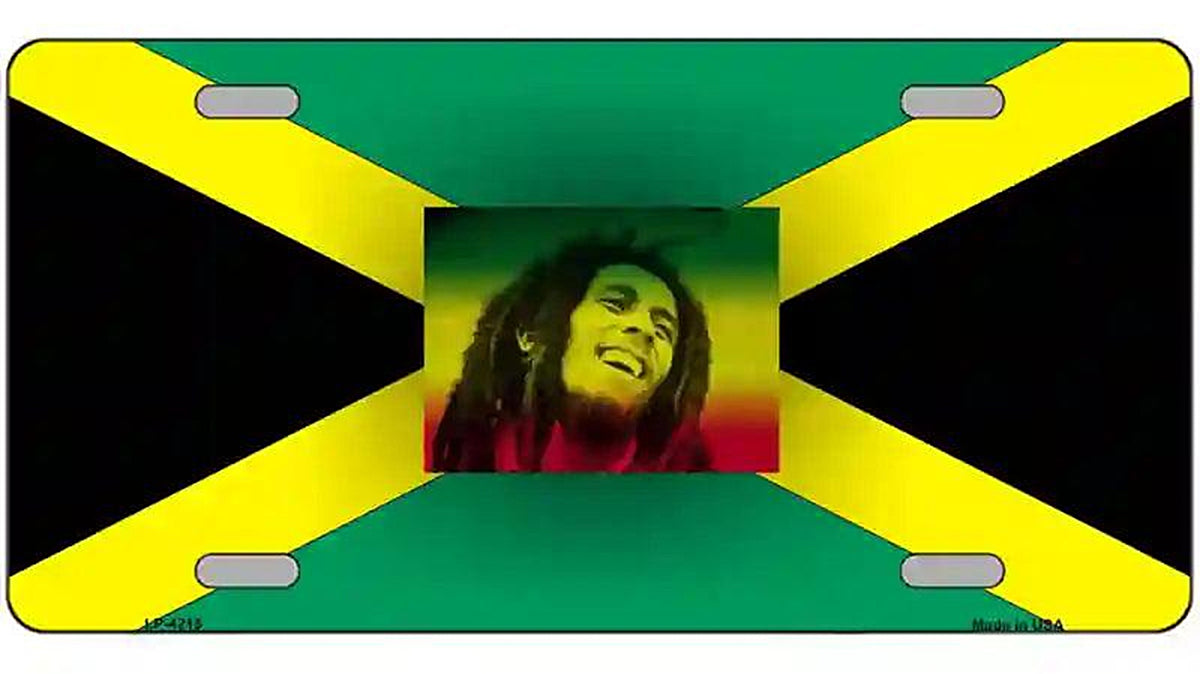 Jamaica Flag Bob Marley Metal Novelty License Plate