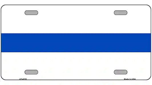 Thin Blue Line White Metal Novelty License Plate
