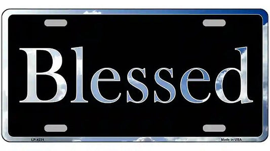 Blessed Blue Sky Cloud Metal Novelty License Plate
