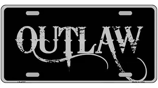Outlaw Metal Novelty License Plate