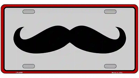 Mustache Novelty Metal Novelty License Plate