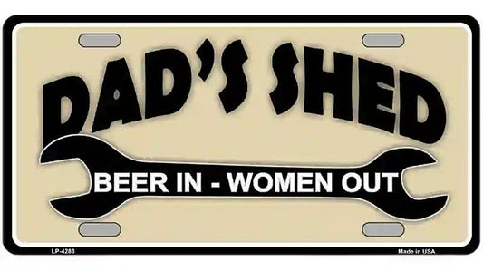 Beer In Women Out Metal Novelty License Plate