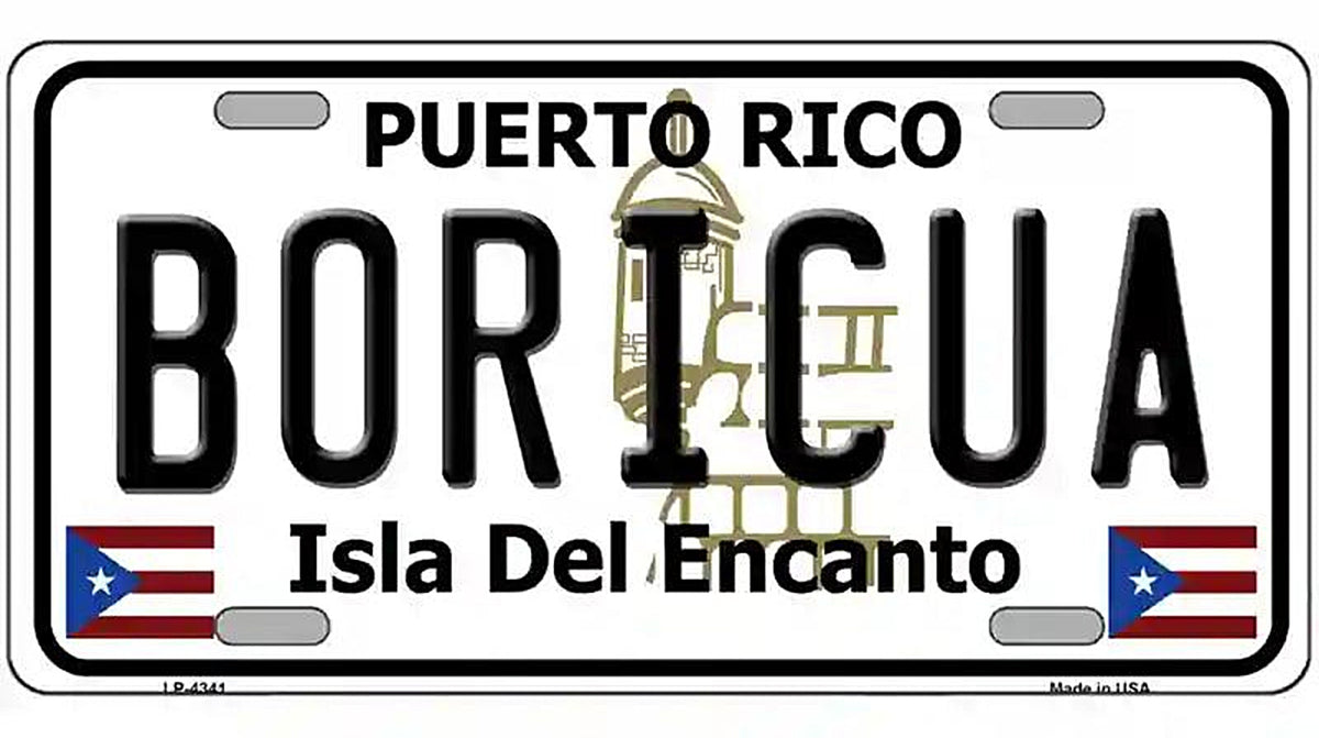 Boricua Puerto Rico Metal Novelty License Plate