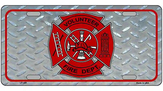 Volunteer Fire Dept Metal Novelty License Plate