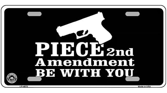 Piece Be With You Metal Novelty License Plate