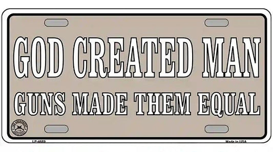 Guns Made Them Equal Metal Novelty License Plate