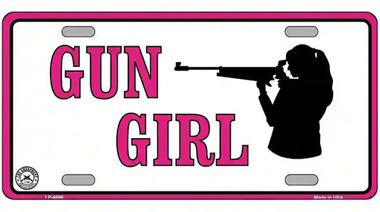 Gun Girl Metal Novelty License Plate