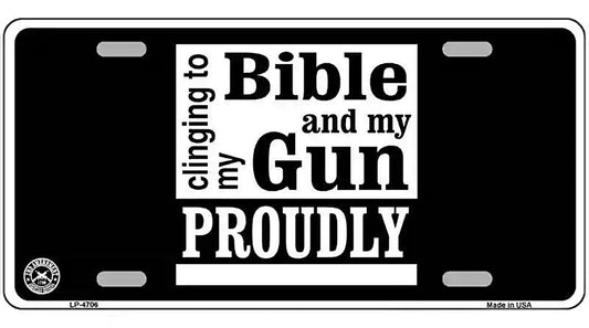 My Bible And My Gun Metal Novelty License Plate