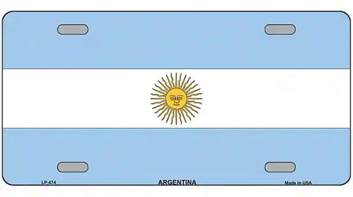 Argentina Flag Metal Novelty License Plate