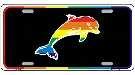Dolphin Metal Novelty License Plate