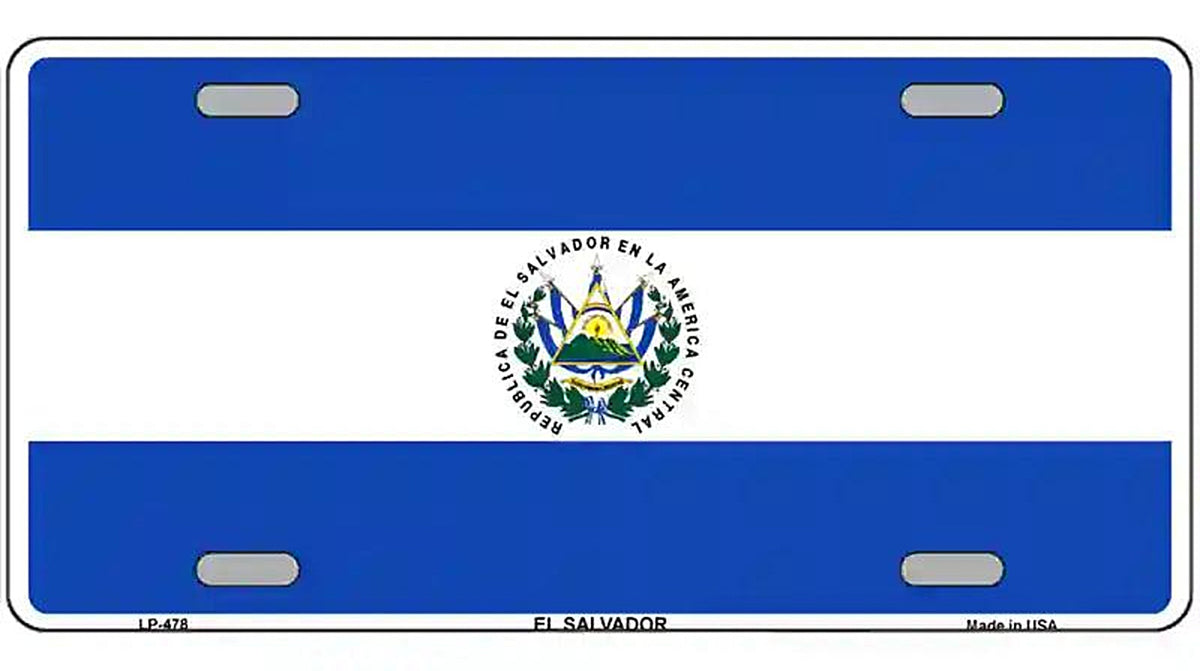 El Salvador Flag Metal Novelty License Plate