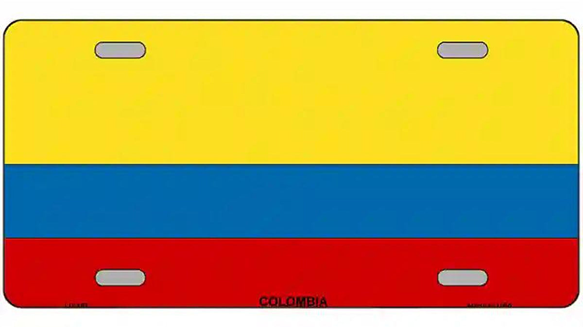 Colombia Flag Metal Novelty License Plate
