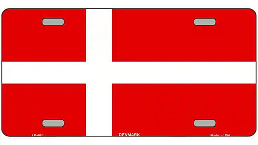 Denmark Flag Metal Novelty License Plate