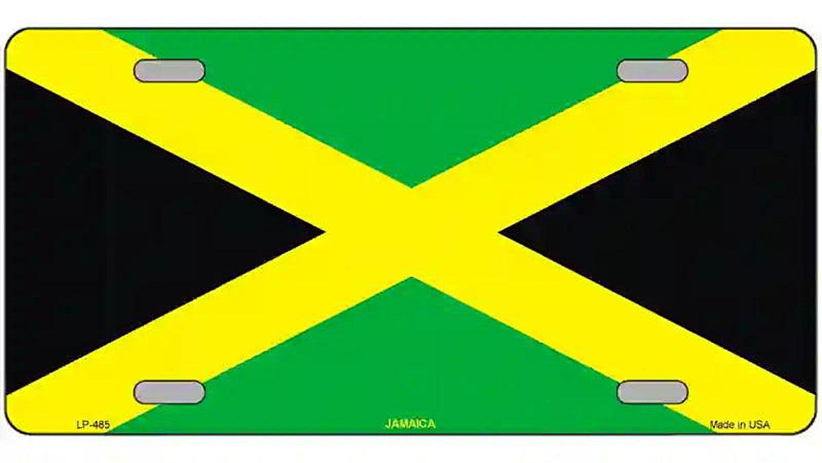 Jamaica Flag Metal Novelty License Plate