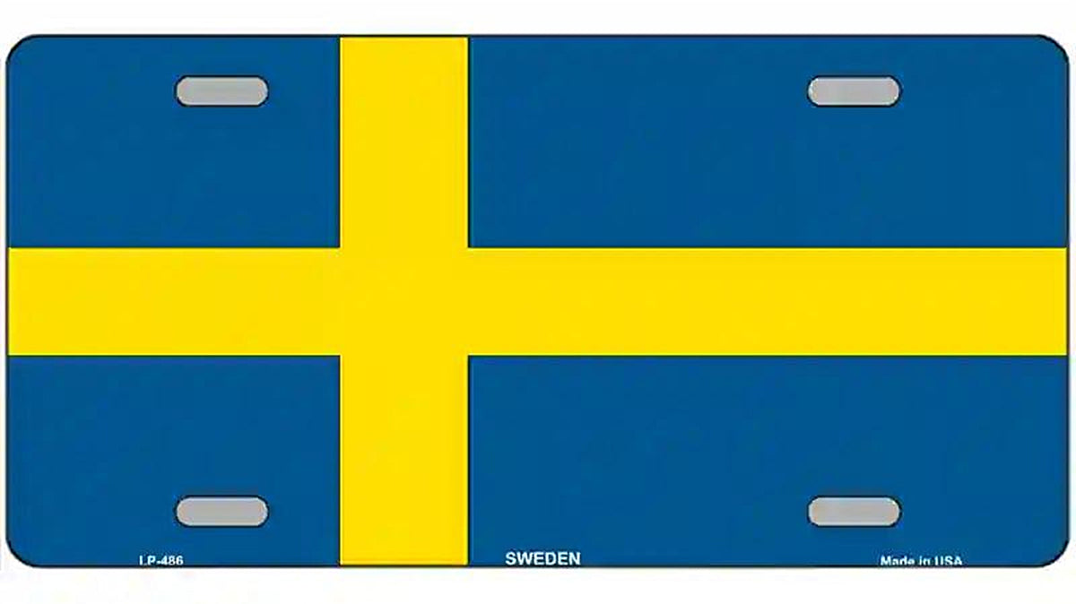 Sweden Flag Metal Novelty License Plate