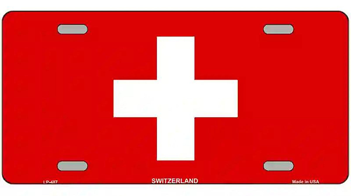 Switzerland Flag Metal Novelty License Plate
