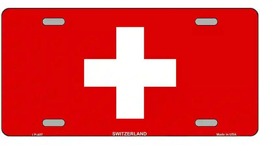 Switzerland Flag Metal Novelty License Plate