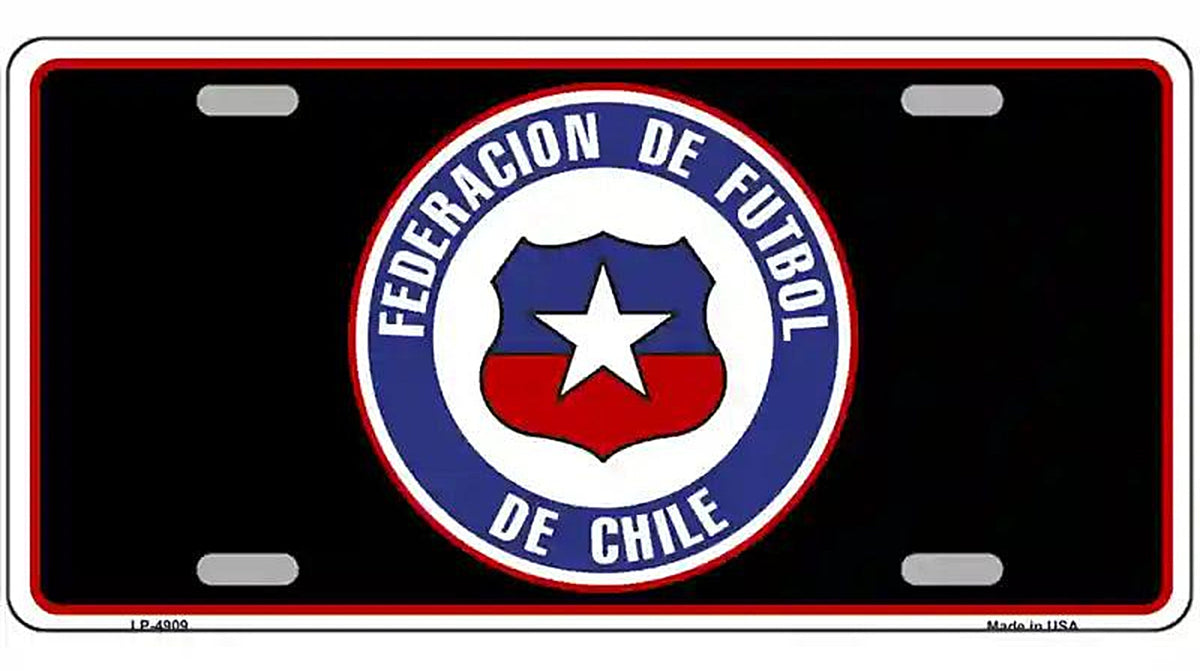 Federacion De Futbol De Chili Flag Metal Novelty License Plate