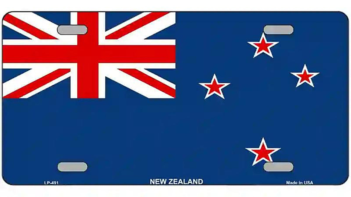 New Zealand Flag Metal Novelty License Plate