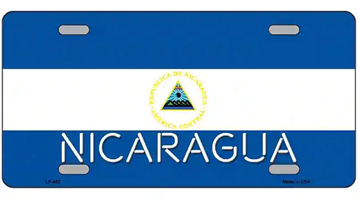 Nicaragua Flag Metal Novelty License Plate