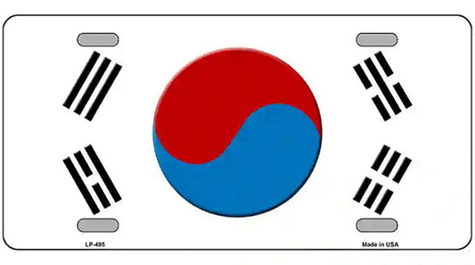 South Korea Flag Metal Novelty License Plate